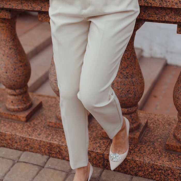 Beige Melange Knit Joggers