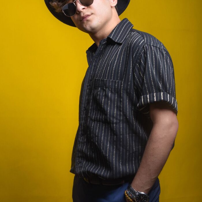 Monochrome Micro-Check Shirt