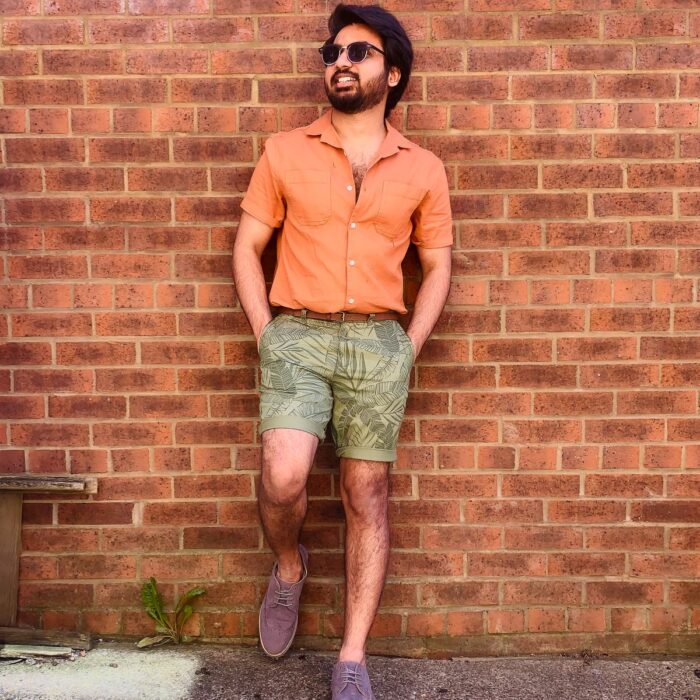 Navy Cotton Chino Shorts