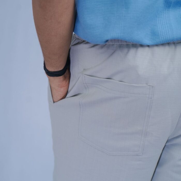 Grey Pleated Baggy Trousers