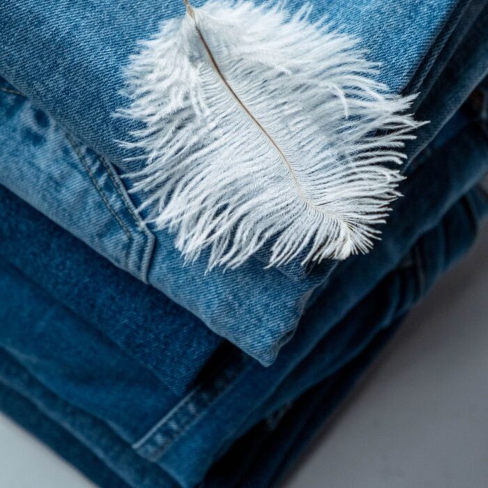 Stone Wash Straight Jeans