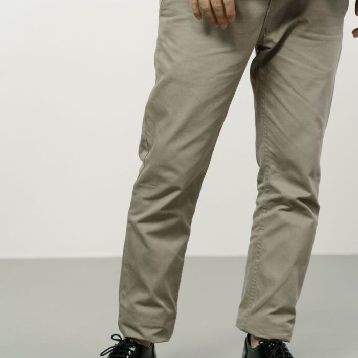 Beige Pleated Barrel Trousers